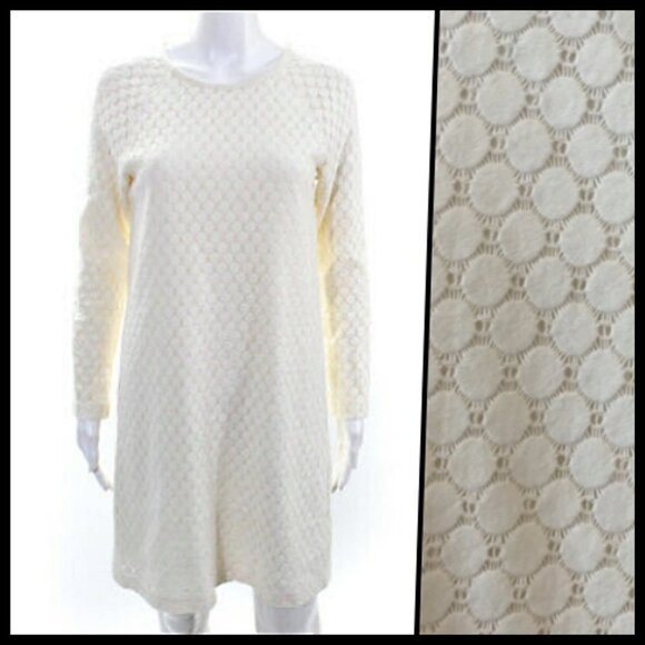 See by Chloe Cream Crochet Long Sleeve Mini Dress - Picture 1 of 8